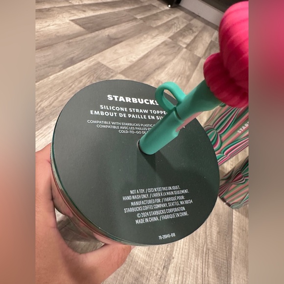 3 brand New Starbucks Holiday Pink Ornament Venti Cold Cup Tumbler 24oz - Picture 5 of 5